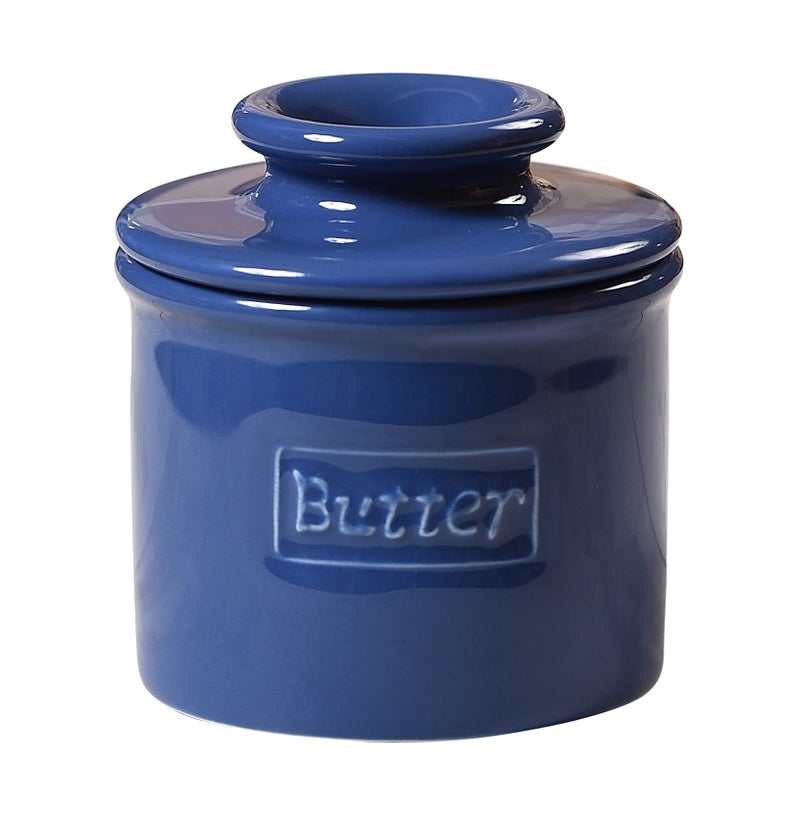 Butter Bell - The Original Butter Bell crock by L Tremain, a Countertop French Ceramic Butter Dish Keeper for Spreadable Butter, CafÃ© Retro Collection, Royal Blue, Glossy Finish - Image 1
